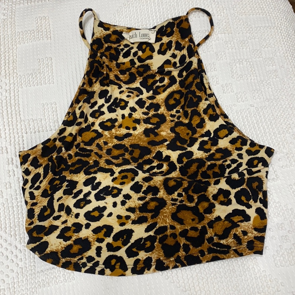 cheetah halter top